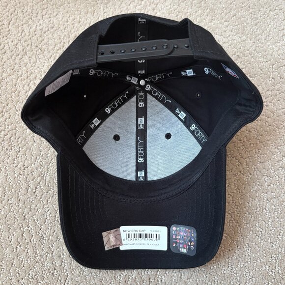 New Era Boston Celtics 9FORTY Black Snapback Adjustable Hat Cap NBA OSFM NWT - Picture 4 of 6